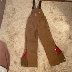 Used men’s Carhartt Quilt Lined Bib Overalls